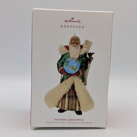 Hallmark Keepsake Ornament 2019 African American Father Christmas New in Box - Picture 2 of 8